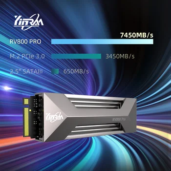 YINRAM SSD M2 NVMe 2TB 1TB PCIe 4.0 7400MB/s M. 2 כונן Ssd פנימי של מצב מוצק דיסק קשיח עם גוף קירור למחשב שולחן העבודה PS5