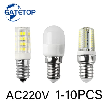 1-10Pcs אור LED Bulb E14 220V המקרר נורות Refrige תצוגת מנורת מיני אורות ליל בהירות גבוהה, עיצוב הבית נברשת
