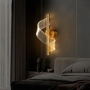 1 חתיכה LED מנורת קיר תאורה פנימית זהב בבית ליד המיטה בסלון מסדרון מנורת קיר דקורטיבית
