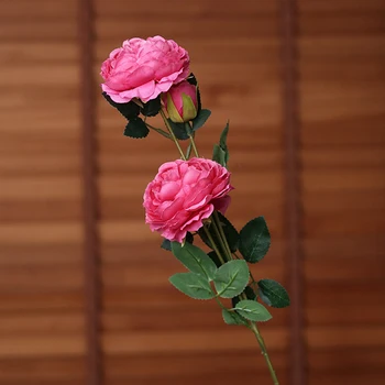 10 יח/הרבה האירופי פרחים מלאכותיים 3 ראשים אדמונית החתונה דקורטיבי עבור עיצוב הבית אדמונית משי רוז זר זר פרחים מזויפים.