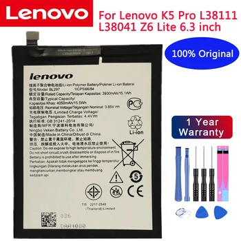 100% באיכות גבוהה מקורי 4050 mah BL297 סוללה Lenovo K5 Pro L38111 L38041 Z6 לייט 6.3 inch טלפון נייד סוללות +כלים