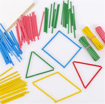 100pcs במבוק צבע לספור מקלות מונטסורי עזרי הוראה במתמטיקה סופר רוד ילדים בגיל הרך מתמטיקה למידה צעצוע עבור הילד.