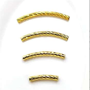 10pcs/lot צבע זהב פליז מצופה כפוף הצינור מחברים עבור diy צמיד חרוזים ליצירת תכשיטים ממצאים אביזרים מלאכה חומר