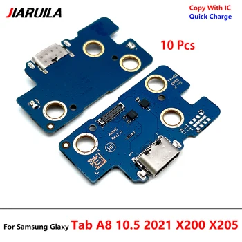 10Pcs חדש עבור Samsung Galaxy Tab A8 10.5 2021 x 200, x X205 מטען USB יציאת הטעינה מחבר להגמיש כבלים עם מיקרופון לוח