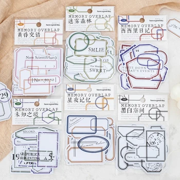 12packs/הרבה זיכרון חפיפה סדרת רטרו נייר מיסוך washi הודעה מדבקה