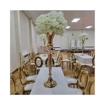 12pcs)חתונה קישוט זהב שולחנות סידורי אגרטל מתכת זהב דוכן פרחים על שולחן עגול סגסוגת