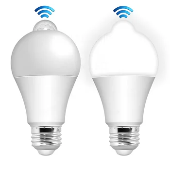 12W 15W 18W 20W E27 LED חיישן תנועה הנורה מנורת LED PIR חיישן אור אוטומטי/כיבוי מנורת לילה הביתה חניה תאורה 110V 220V