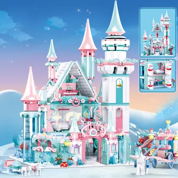 1314PCS הנסיכה הסדרה קאסל אבני הבניין קסום טירת קרח לבנים תואם בנות חברים צעצועים חינוכיים לילדים