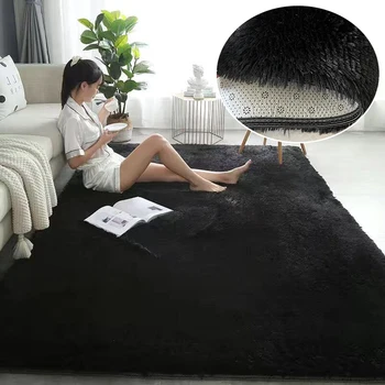 13975 גדול קטיפה השטיח בסלון קישוט עניבה-צבע רך רכות השטיח עבה השינה שטיחים נגד החלקה רחיץ מחצלות