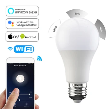 15W WiFi חכם הנורה B22 E27 RGB LED מנורת חכם Dimmable לבן חם לילה מנורה הבית של Google אלקסה שליטה קולית
