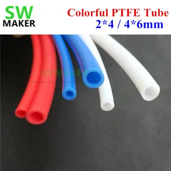 1meter כחול אדום צבעוני צינור PTFE צינור 1.75 מ 