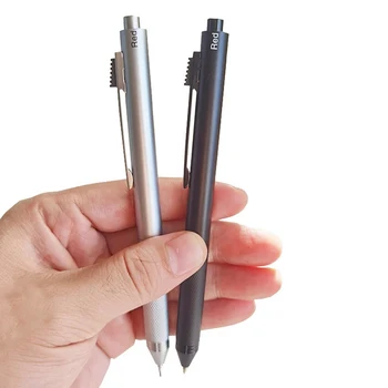 1pc 4 ב 1 ססגוניות, מתכת, עטים כדוריים 3 צבעים בעט כדור אוטומטי 1 עיפרון על הספר Office משרדי מכשירי כתיבה