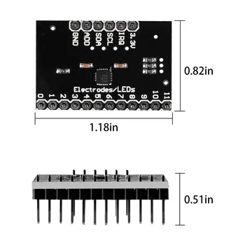 1pc MPR121 הפריצה V12 קרבה בקר חיישן מגע קיבולי מקלדת פיתוח המנהלים מודול עבור Arduino