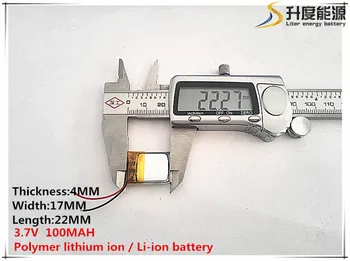 1pcs [SD] 3.7 V,100mAH,[401722] פולימר ליתיום-יון / Li-ion סוללה עבור צעצוע,כוח הבנק,GPS,mp3,mp4,טלפון נייד,רמקול