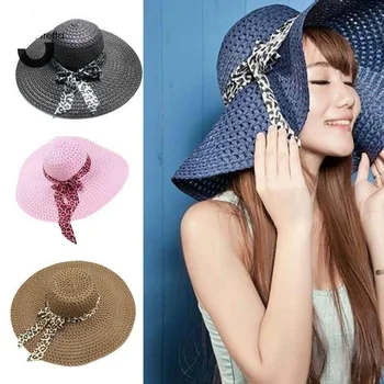 1pcs נשים כובע קיץ רחב שוליים כובע קש החוף כובעים רפוי מקפלים קש שמש כובעים עבור נשים בנות חדשה הנוכחי 2023
