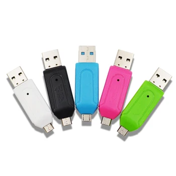1~5PCS 2 In 1 USB OTG מתאם אוניברסלי USB כרטיס TF קורא כונן פלאש Cardreader מתאם TF/ג ' נארי חכם כרטיס זיכרון