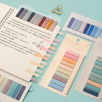 200 גיליונות חדשים רטרו Morandi אינדקס חופשי עלים בצבע שקוף הערות להדגיש הדרכה הערות המשרד Kawaii כתיבה