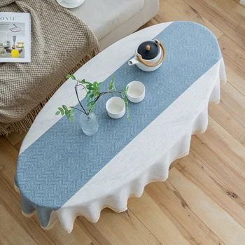 2022 חדש תה השולחן בד לכסות ביצת ברווז אליפסה, שולחן תה בד השולחן