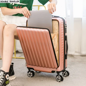 2023 חדש לנשים גלגול מטען לפני פתיחת תיק נייד אופנה מזוודה טרולי על גלגלים תיק נסיעות 20 אינץ לשאת על המזוודות