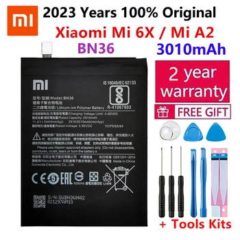 2023 שנים 100% מקורי באיכות גבוהה הטלפון החדש החלפה סוללה עבור Xiaomi Mi-6X-A2 Mi6X MiA2 3000mAh BN36 סוללות Bateria