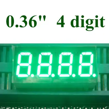 20PCS ירוק טהור 0.36 אינץ 4 ספרות 7 מגזר אור דיגיטלי LED מספרי תצוגה דיגיטלית,קתודה משותפת 0.36