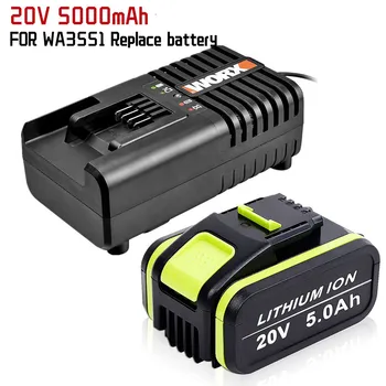 20V 5,0 אה/5000mAh ליתיום-ionen Batterie תחליף für Worx WA3551 WA 3551,1 WA3553 WA 3553,2 WA3641 batterie + Ladegerät