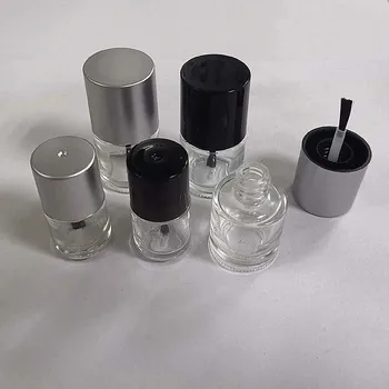 24 x 5ML 10ml ריק זכוכית בקבוק לק עם שחור כסף מכסי זכוכית שקופה קוסמטיים מכולות אריזה