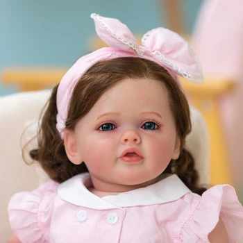 24inch כבר צבוע גמור מחדש פעוטה בטי בובה ענקית התינוק גודל פופולרי מציאותי מגע רך 3D עור אמנות הבובה