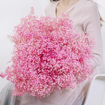 250 גרם Babysbreath הזר טבעי טרי מיובש משומר Gypsophila פרחים אמיתי לנצח מותק נשימה פרח עיצוב חתונה