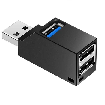 2Pcs Mini 3 יציאות USB 3.0, USB 2.0 מפצל Hub העברת נתונים במהירות גבוהה ספליטר תיבה מתאם למחשב נייד