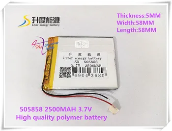 3.7 V 2500mAH 505858 פולימר ליתיום-יון / Li-ion סוללה עבור בנק כוח tablet pc DVD GPS טלפון נייד mp4