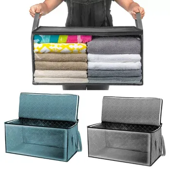 3 חבילות אחסון שקיות בגדים על שמיכה, מצעים שמיכה מתקפלת בארגון הארון Underbed אחסון ארגונית