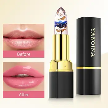 3 צבעים פרח שקוף לחות לשפתיים טמפרטורת מוצרי טיפוח יבש להזין שינוי לאורך זמן צבע שפתיים Impro X8Q4