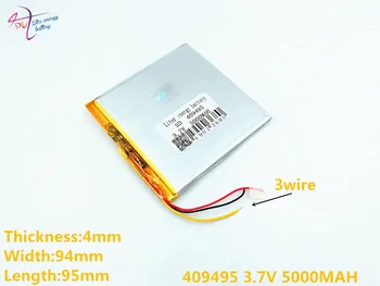 3 קו ליטר אנרגיה סוללה 409495 3.7 V 5000MAH 409595 (פולימר ליתיום סוללה ליתיום) Li-ion סוללה עבור tablet pc 7 8 9 אינץ