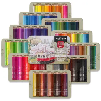 300 צבעים דלוקס ברזל קופסת עפרונות צבעוניים תלמיד אמנות מיוחדת על בסיס שמן עפרונות צבעוניים 3.3 מ 