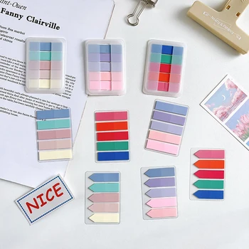 30Packs הסיטוניים Memo Pad מדבקות צבע שקוף דביק StationeryOffice אספקת חוברת גזירי עיתונים והדבקות נייר מכתבים היומן דביק