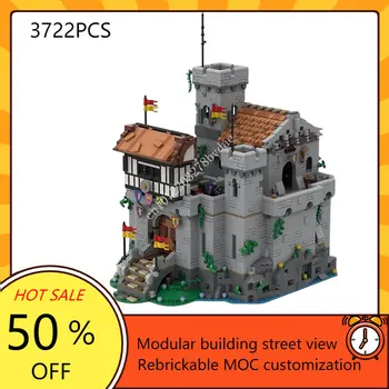 3722PCS אריה הטירה המאחז MOC יצירתי ארכיטקטורת ימי הביניים טירה מודל אבני בניין אדריכלות הרכבה דגם צעצוע מתנות