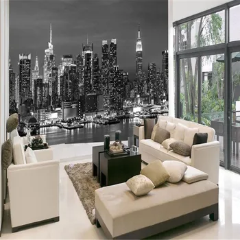 3D טפט על הקיר ציור 3D ניו יורק נוף תמונת טפט קיר ציור קיר גדול, סלון, חדר השינה רקע הציור