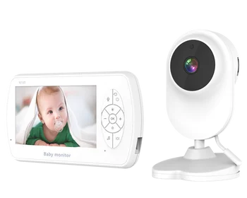 4.3 אינץ מסך IPS אלחוטית וידאו בייבי מוניטור 2 Way לדבר התינוק מטפלת, מצלמת אבטחה ווקס מצב ניטור טמפרטורה בייביסיטר