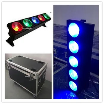 4 חתיכות עם flightcase led 5 ראש מטריקס אור 5x30w rgb 3 ב-1 led שלב ליניארי עיוור אור dmx tri-צבע led מטריקס אור
