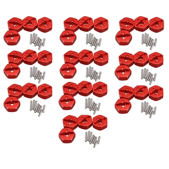 40 X סגסוגת אלומיניום 12Mm Combiner גלגל רכזת הקס מתאם שדרוגים עבור Wltoys 144001 1/14 RC רכב,חלקי חילוף, אדום