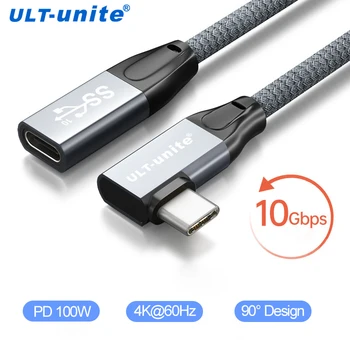 4K USB C כבל מאריך ישר זווית USB 3.1 10Gbps סוג C להאריך טעינה מהירה כבל 100W עבור מתג-MacBook Pro Samsung S9 S10