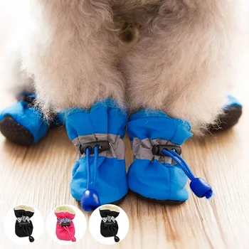 4pcs/סט הכלב חיית המחמד נעליים עמיד למים צ ' יוואווה אנטי להחליק מגפיים פאטוס פארא כלב גור חתול גרביים botas sapato פארא cachorro
