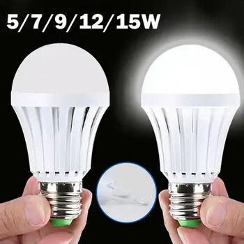 5W 7W 9W 12W 15W חירום Led הנורה הנורה מים נייד זרקורים חכם חירום הנורה נטענת אור