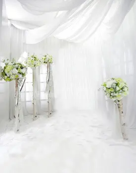 5x7ft לבן פרחים בחדר צילום תפאורות צילום אביזרים סטודיו רקע