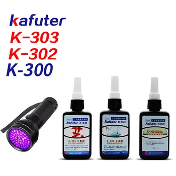 6 השני 50ml Kafuter UV דבק UV ריפוי דבק K-303+51LED UV פנס UV ריפוי דבק קריסטל זכוכית ומתכת מליטה