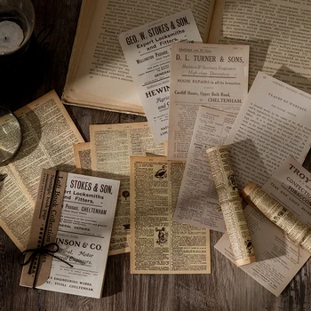 60 דפים וינטג ' עיצוב אלבומים חבילת ניירות דקורטיביים עתיקים רטרו אוסף של פעם זיכרון יומן יומן DIY אספקה