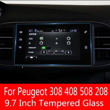 9.7 אינץ 'עבור פיג' ו 308 408 508 208 באיכות גבוהה ניווט לרכב מזג זכוכית סרט מגן מסך תיק הפנים המכונית מדבקה