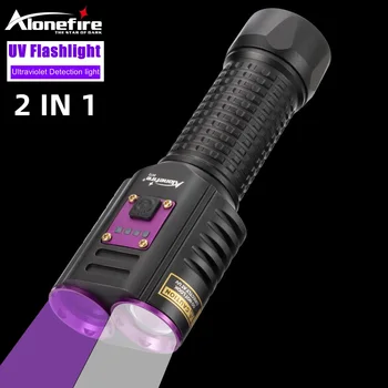 Alonefire SV72 20W UV פנס 365 שחור אור אולטרה סגול לפיד פלורסנט זיהום הנפט זיהוי 2 ב 1 אור לבן+סגול