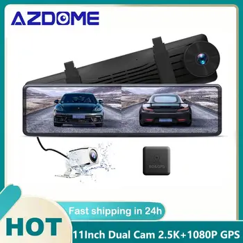 AZDOME PG16S המכונית מראה DVR GPS 2.5 K+1080P כפול מצלמות 11